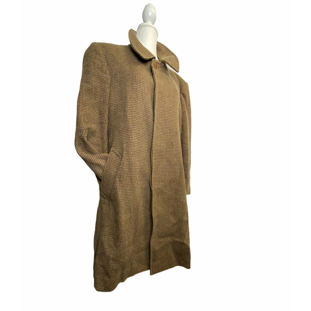 vintage Caesar IM Prorsum men Brown Wool Straight Cut Long Coat Genuine Alpaca